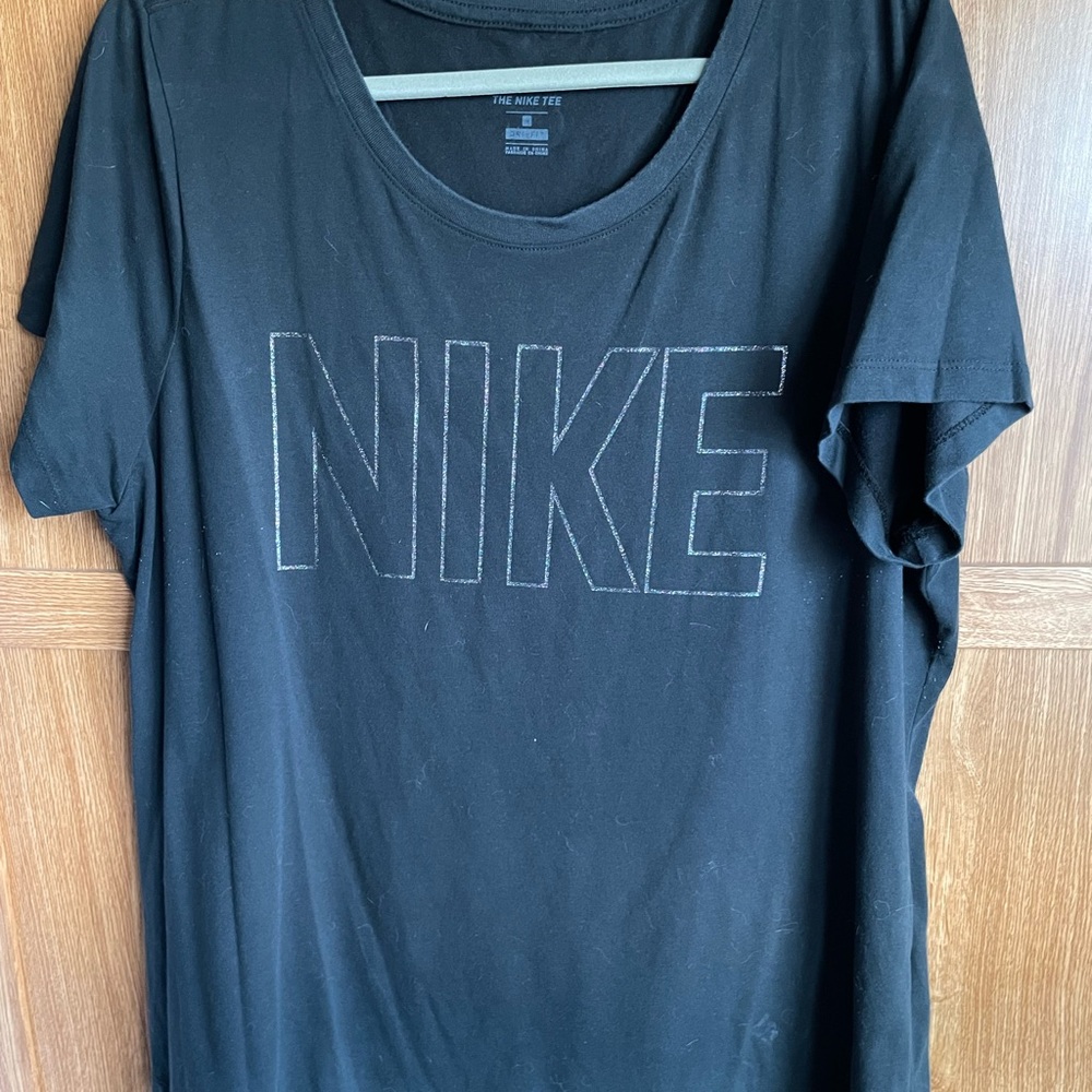 Nike Black Tee with glitter logo
